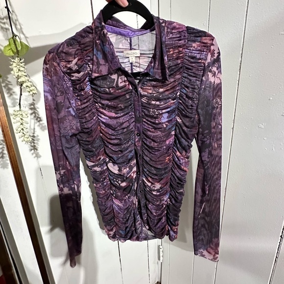 FREE PEOPLE sheer Button down - Picture 3 of 4